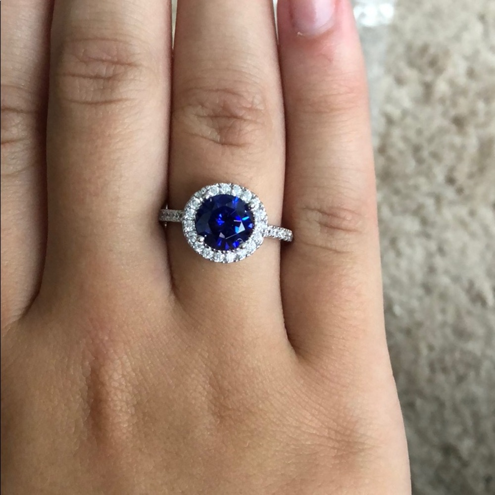Genuine 925 sterling silver 3 pc tanzanite set.